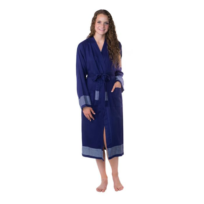 Premium Turkish Cotton Bathrobe - Navy