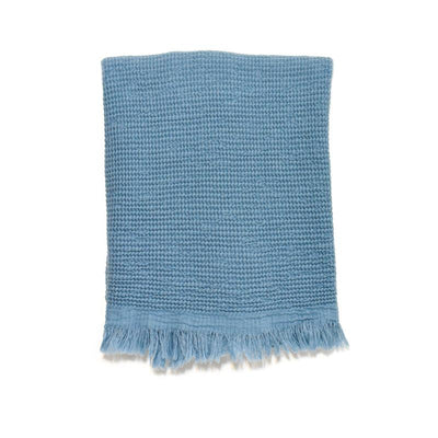 Puffy Waffle Weave Turkish Towel - Dusty Teal