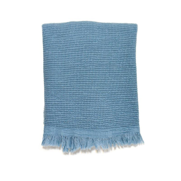 Puffy Waffle Weave Turkish Towel - Dusty Teal