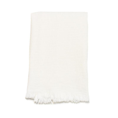 Puffy Waffle Weave Turkish Towel - Snowy White