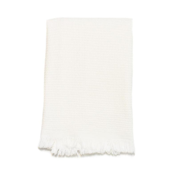 Puffy Waffle Weave Turkish Towel - Snowy White