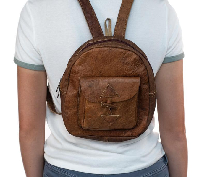 Small Water Buffalo Leather Backpack