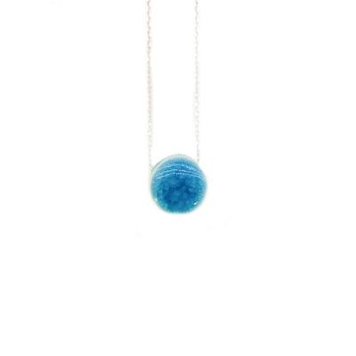 Stoneware Blue Circle Necklace from Turkey