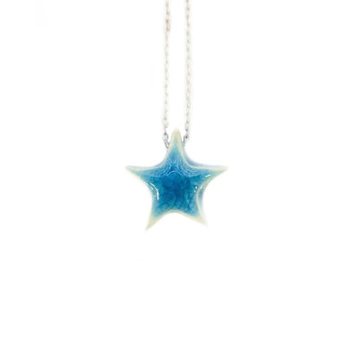 Stoneware Blue Star Necklace from Turkey