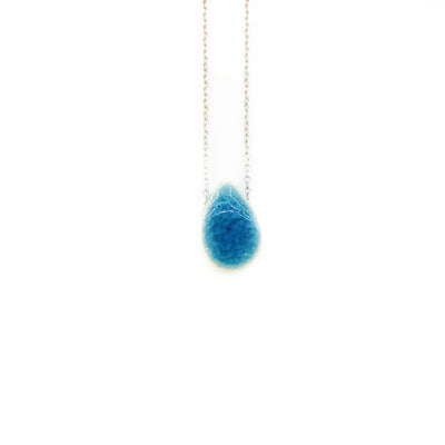 Stoneware Blue Teardrop Necklace from Turkey