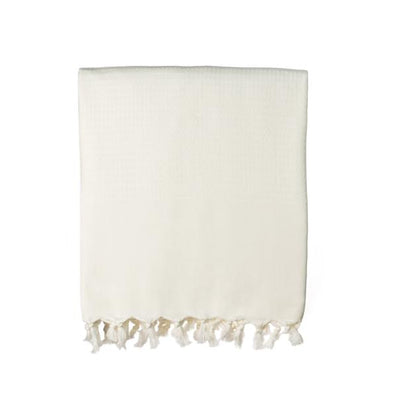 Summerweight Cotton Turkish Throw - Cream 