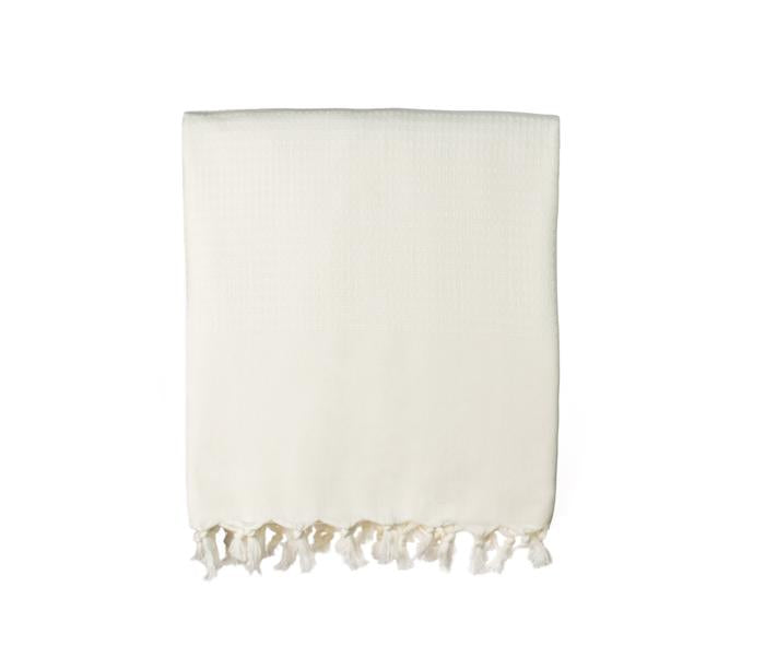 Summerweight Cotton Turkish Throw - Cream 