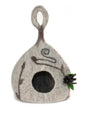 Fancy Gourd Cat Cave from Nepal - Medium Heather Grey