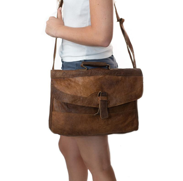 Water Buffalo Leather Briefcase Bag