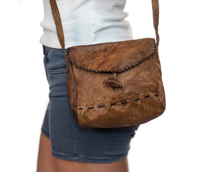 Water Buffalo Leather Camera Bag - Black Stitch