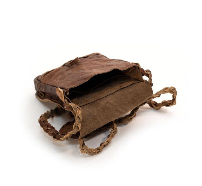Water Buffalo Leather Cellphone Bag - Brown Stitch