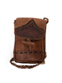 Water Buffalo Leather Cellphone Bag - Black Stitch