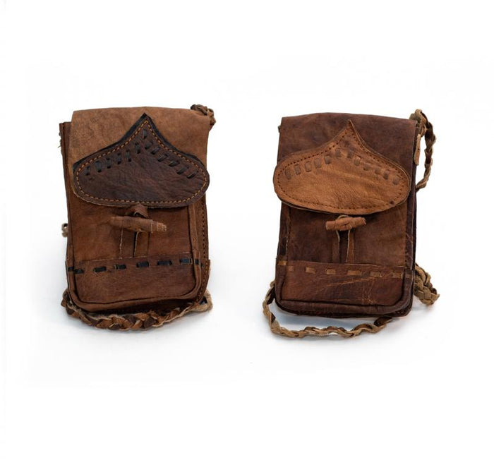 Water Buffalo Leather Cellphone Bag - Brown Stitch