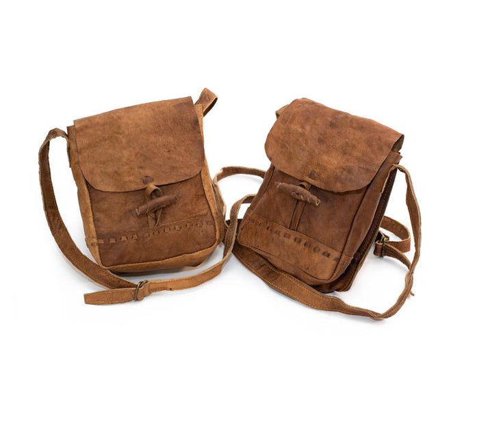 Water Buffalo Leather Mini Bag - Brown