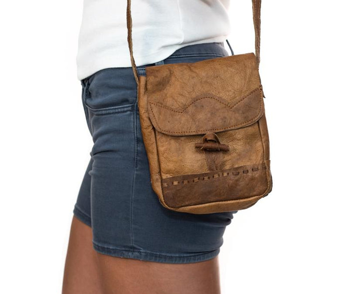 Water Buffalo Leather Mini Bag - Brown