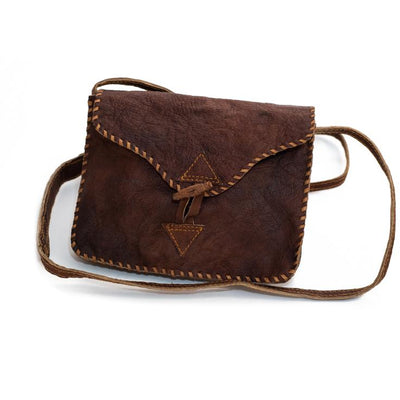 Water Buffalo Leather Small Bag - Brown Stitch