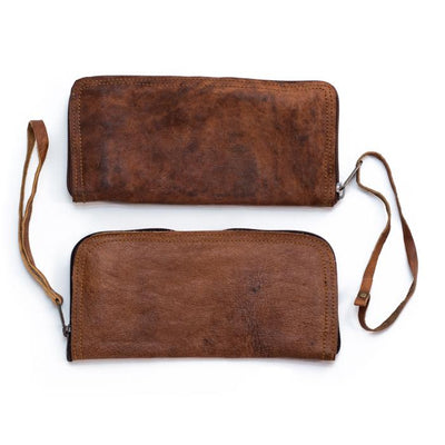 Water Buffalo Leather Wristlet