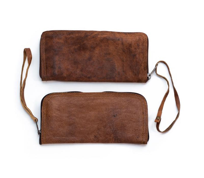 Water Buffalo Leather Wristlet