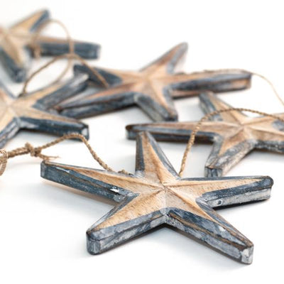 Weathered Wood with Blue 5-Star Mobile from Turkey
